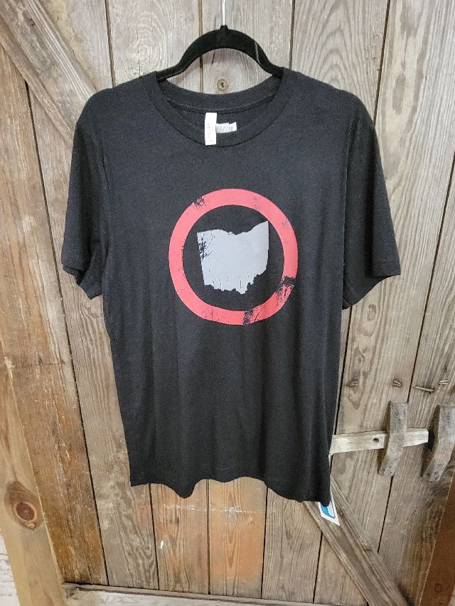 Black Ohio Tshirt Red Circle