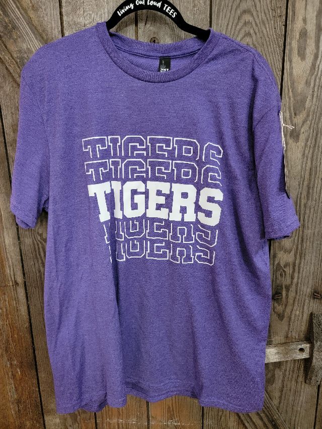pickerington tigers short sleeve tshirt purple spirit wear