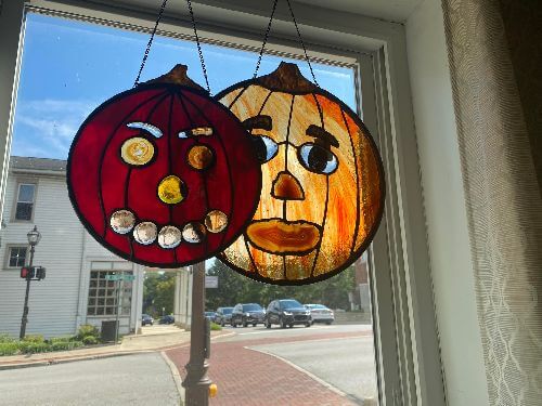 stained glass pumpkins