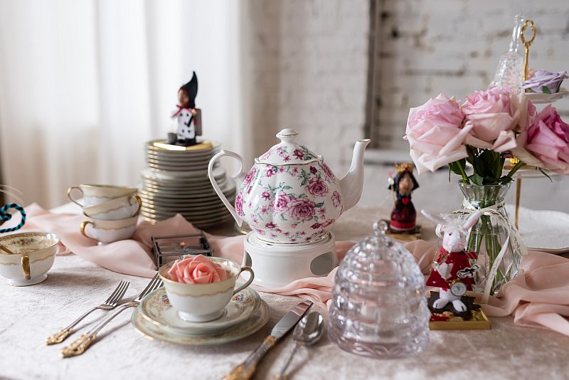 vintage china for afternoon tea party
