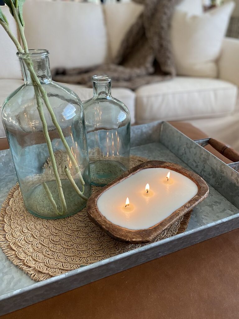 3 wick candle for decor