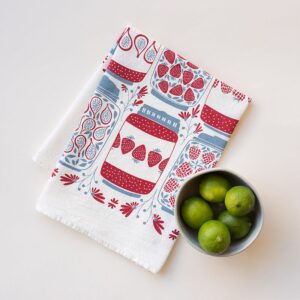 illustrated tea towel