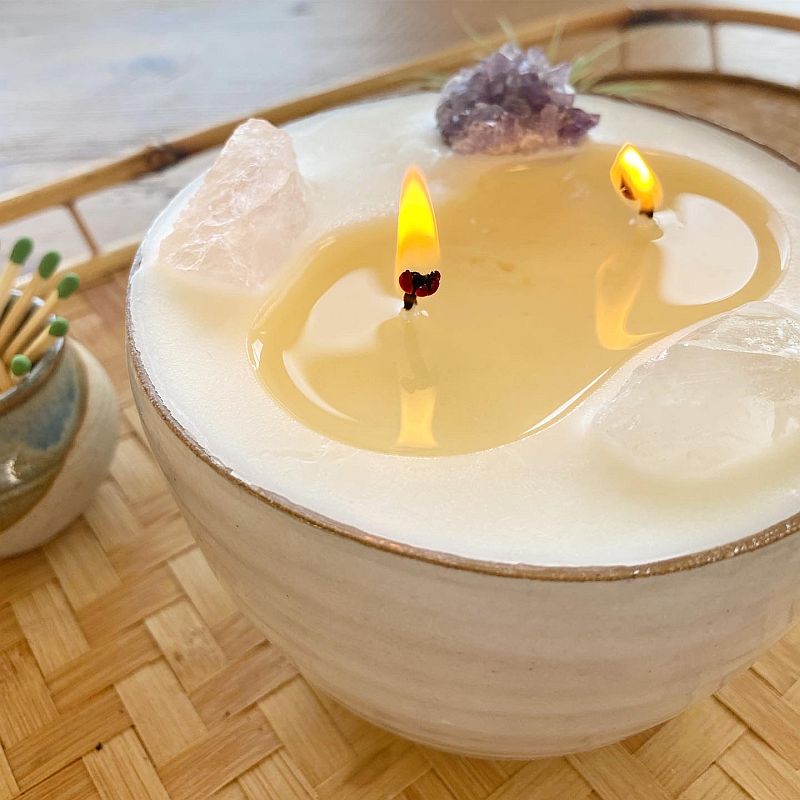 beautiful crystal soy candle