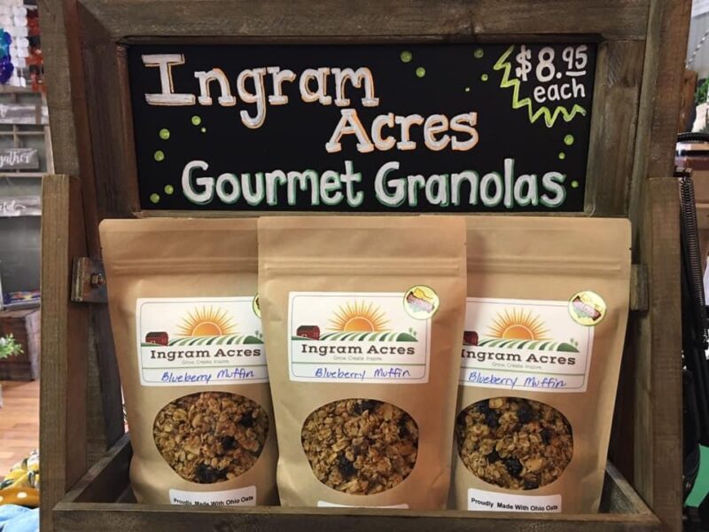 Ingram Acres gourmet granola made with organic ingredients