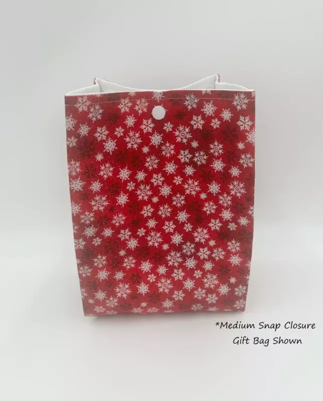 snowflake reusable gift bag, fabric bags