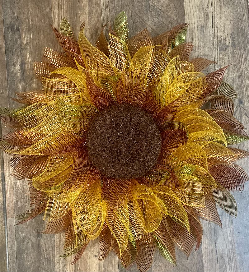 sunflower wreath yellow and brown