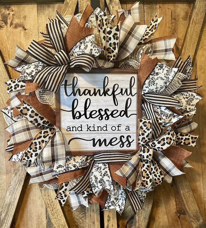 thankful and blessed wreath