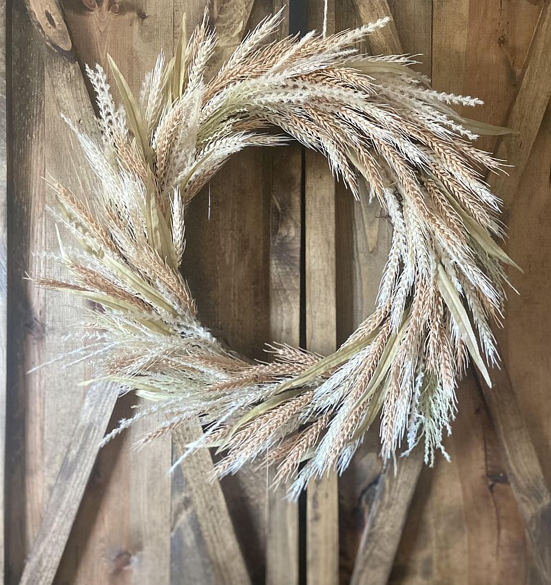 white twig wreath door hanging