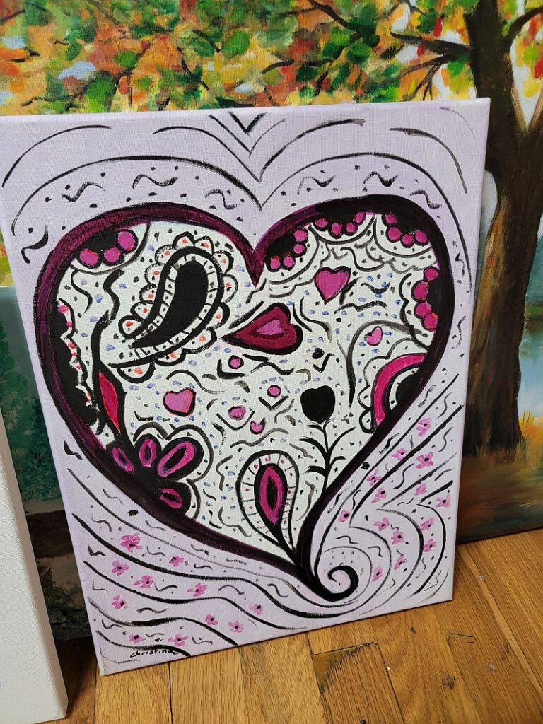 purple heart painted