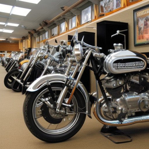 motorcycle display at the motorcycle hall of fame museum in Pickerington
